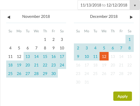 sélecteur de dates